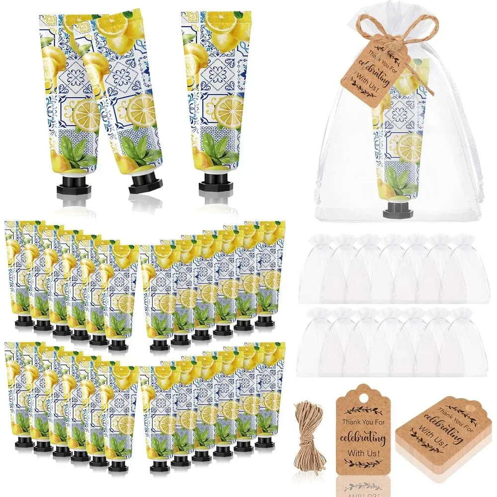 48 Set, 144 Pcs Hand Cream Gift, Lemon Travel Size Mini Lotion Bulk Favors
